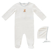 KIPP BABY 2PC TEDDY FOOTIE + BONNET SET